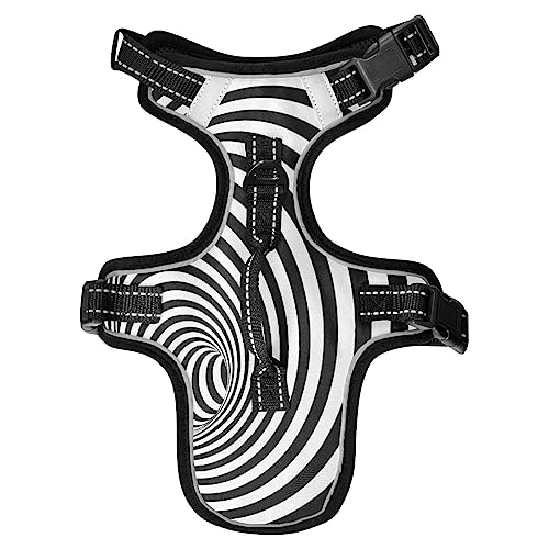 No Pull Hundegeschirr für mittelgroße Hunde, verstellbar, Haustierweste, Geschirr mit Leine, reflektierender Frontclip, Weste mit Griff, einfache Kontrolle, Hunde, Katzen, Outdoor-Spaziergang, Spiralstreifen, abstrakter Tunnel No Pull Hundegeschirr für mittelgroße Hunde, verstellbar, Haustierweste, Geschirr mit Leine, reflektierender Frontclip, Weste mit Griff, einfache Kontrolle, Hunde, Katzen, Outdoor-Spaziergang, Spiralstreifen, abstrakter Tunnel von Caihoyu