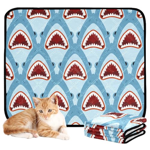Urinierdecke für große Hunde, waschbar, rutschfest, für Strand, 50,8 x 61 cm, Fisch-Meeres-Muster, Meeresraubtiere, 3 Stück Urinierdecke für große Hunde, waschbar, rutschfest, für Strand, 50,8 x 61 cm, Fisch-Meeres-Muster, Meeresraubtiere, 3 Stück von Caihoyu