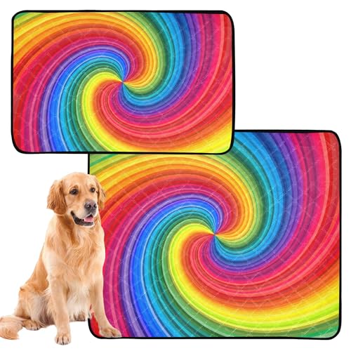 Uriniermatte für große Hunde, waschbar, wasserdicht, rutschfest, 50,8 x 61 cm, lebendige Regenbogenfarben, 3 Stück Uriniermatte für große Hunde, waschbar, wasserdicht, rutschfest, 50,8 x 61 cm, lebendige Regenbogenfarben, 3 Stück von Caihoyu