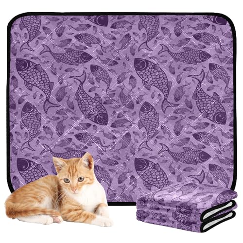 Wasserabsorbierende Matte für Hundenapf, Hundematten, waschbar, rutschfest, für Autositz, 61 x 91,4 cm + 91,4 x 106,7 cm, nahtlos, lila, hawaiianischer Fisch Wasserabsorbierende Matte für Hundenapf, Hundematten, waschbar, rutschfest, für Autositz, 61 x 91,4 cm + 91,4 x 106,7 cm, nahtlos, lila, hawaiianischer Fisch von Caihoyu