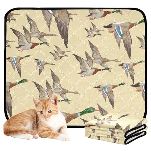 Wasserabsorbierende Matte für Hundenapf, Katzen-Urinierunterlagen für Indoor-Katzen, rutschfester Teppich für Auto und Flugzeug, 61 x 91,4 cm + 91,4 x 106,7 cm, fliegende Wildenten, 2 Stück Wasserabsorbierende Matte für Hundenapf, Katzen-Urinierunterlagen für Indoor-Katzen, rutschfester Teppich für Auto und Flugzeug, 61 x 91,4 cm + 91,4 x 106,7 cm, fliegende Wildenten, 2 Stück von Caihoyu