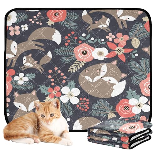 Wasserabsorbierende Matte für Hundenapf, Teppich für Hunde, schlammige Füße, waschbar, rutschfeste Bodenmatte für Sofa, 50,8 x 61 cm, niedlicher Fuchs, 3 Stück Wasserabsorbierende Matte für Hundenapf, Teppich für Hunde, schlammige Füße, waschbar, rutschfeste Bodenmatte für Sofa, 50,8 x 61 cm, niedlicher Fuchs, 3 Stück von Caihoyu