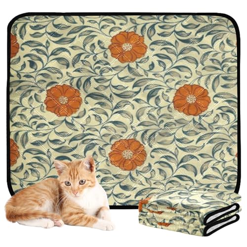 Wasserabsorbierende Matte für Hundenapf, Urinierdecken, waschbar, rutschfeste Matte für Rasen, 61 x 91,4 cm + 91,4 x 106,7 cm, Gänseblümchenmuster, 2 Stück Wasserabsorbierende Matte für Hundenapf, Urinierdecken, waschbar, rutschfeste Matte für Rasen, 61 x 91,4 cm + 91,4 x 106,7 cm, Gänseblümchenmuster, 2 Stück von Caihoyu
