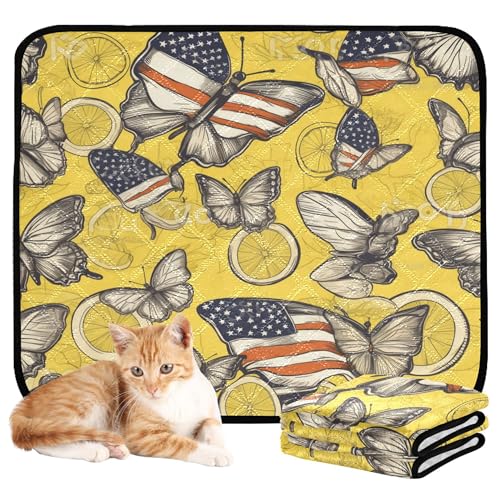 Wasserabsorbierende Matte für Hundenapf, schmutzige Matten für Hunde, waschbar, rutschfest, 50,8 x 61 cm, Zitronen und Schmetterlinge, amerikanischer Unabhängigkeitstag, 3 Stück Wasserabsorbierende Matte für Hundenapf, schmutzige Matten für Hunde, waschbar, rutschfest, 50,8 x 61 cm, Zitronen und Schmetterlinge, amerikanischer Unabhängigkeitstag, 3 Stück von Caihoyu