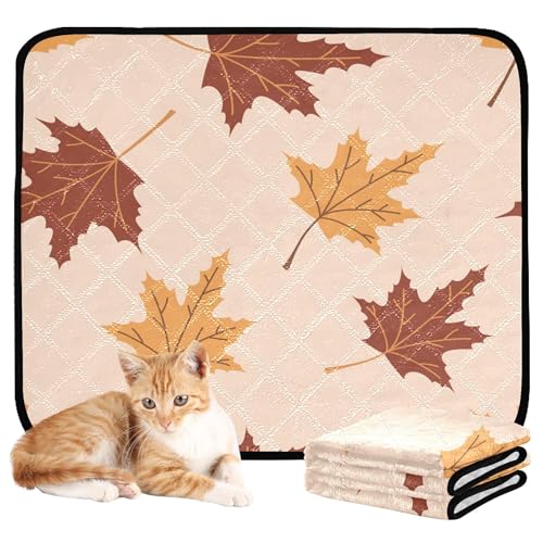 Wasserabsorbierende Matte für Hundenapf, waschbar, rutschfeste Matte für Hunde, für Reisen, 61 x 91,4 cm + 91,4 x 106,7 cm, Ahornblätter, 2 Stück Wasserabsorbierende Matte für Hundenapf, waschbar, rutschfeste Matte für Hunde, für Reisen, 61 x 91,4 cm + 91,4 x 106,7 cm, Ahornblätter, 2 Stück von Caihoyu