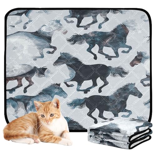 Wasserabsorbierende Matte für Hundenapf, waschbar, rutschfeste Matte für Hunde für den Innenbereich, 50,8 x 61 cm, Aquarell-Pferd, 3 Stück Wasserabsorbierende Matte für Hundenapf, waschbar, rutschfeste Matte für Hunde für den Innenbereich, 50,8 x 61 cm, Aquarell-Pferd, 3 Stück von Caihoyu