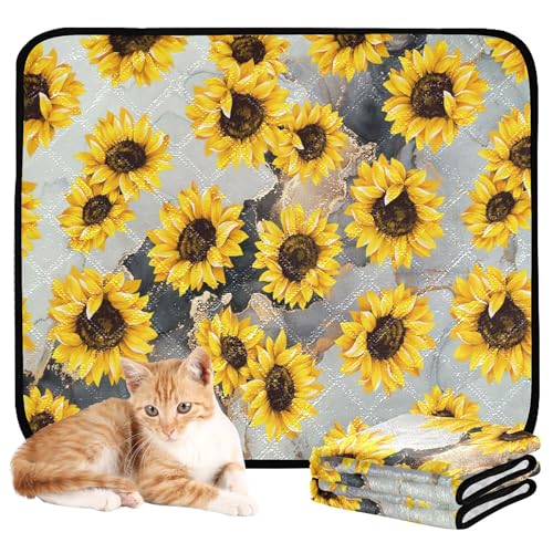 Wasserabsorbierende Matte für Hundenapf, waschbar, rutschfeste Matte für Hunde für draußen, 50,8 x 61 cm, Sonnenblume, luxuriös, abstrakte Kunstmalerei, 3 Stück Wasserabsorbierende Matte für Hundenapf, waschbar, rutschfeste Matte für Hunde für draußen, 50,8 x 61 cm, Sonnenblume, luxuriös, abstrakte Kunstmalerei, 3 Stück von Caihoyu