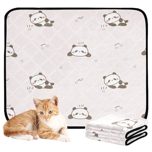 Wasserabsorbierende Matte für Hundenapf, wiederverwendbar, rutschfest, für Autositz, 61 x 91,4 cm + 91,4 x 106,7 cm, Cartoon-Panda-Design, 2 Stück Wasserabsorbierende Matte für Hundenapf, wiederverwendbar, rutschfest, für Autositz, 61 x 91,4 cm + 91,4 x 106,7 cm, Cartoon-Panda-Design, 2 Stück von Caihoyu