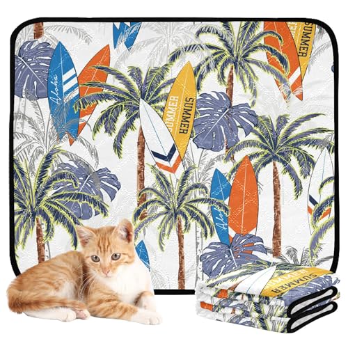 Wasserabsorbierende Matte für Hundenapf, wiederverwendbare Urinierunterlagen für Hunde, rutschfeste Matte für den Innenbereich, 50,8 x 61 cm, Meer, Sommer, Palmen, Inseln, Blätter, Surfbretter, 3 Wasserabsorbierende Matte für Hundenapf, wiederverwendbare Urinierunterlagen für Hunde, rutschfeste Matte für den Innenbereich, 50,8 x 61 cm, Meer, Sommer, Palmen, Inseln, Blätter, Surfbretter, 3 von Caihoyu