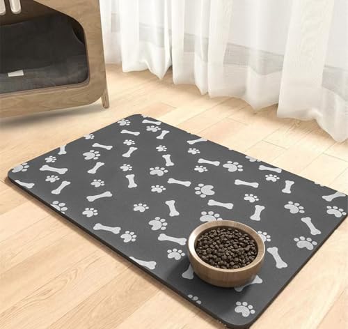 Caiyloxn Napfunterlage Hund 60 x 40 cm rutschfeste Futterunterlage Katze Schwarz Hundenapf Unterlage für Haustier Futternapf Unterlage Caiyloxn Napfunterlage Hund 60 x 40 cm rutschfeste Futterunterlage Katze Schwarz Hundenapf Unterlage für Haustier Futternapf Unterlage von Caiyloxn
