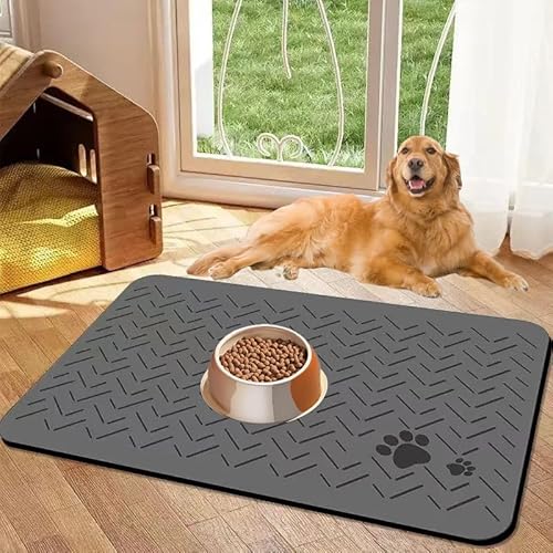 Caiyloxn Napfunterlage Katze 60 x 40 cm Futtermatte Katze rutschfeste Futterunterlage Katze Schwarz Hundenapf Unterlage für Haustier Futternapf Unterlage Caiyloxn Napfunterlage Katze 60 x 40 cm Futtermatte Katze rutschfeste Futterunterlage Katze Schwarz Hundenapf Unterlage für Haustier Futternapf Unterlage von Caiyloxn