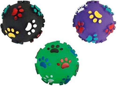 Cajou Pfotenball Quietschball Hundeball Spielball für Hunde Spielzeug Ball Hundespielzeug Massageball Apportierspielzeug Bringsel Wurfspielzeug (3 Stück, ø 10 cm) von Cajou