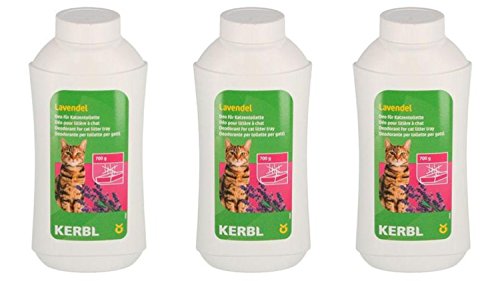 Cajou 11,66€/kg Deo Kontentrat 3 x 700 g (2,1 kg) für Katzentoilette Duftpuder (Lavendel) von Cajou