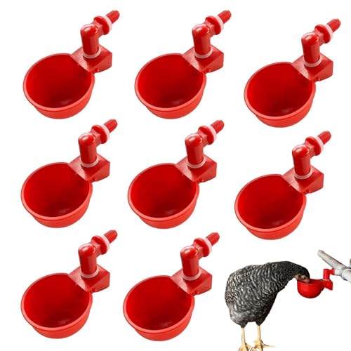 Calakono Automatischer Geflügeltrinknapf, automatischer Hühnerwasserbecher | 8-teiliges Geflügeltrinkbecher-Set | Hühnertränkespender-Set, Entenwasserbecher für Ente, Wachtel von Calakono