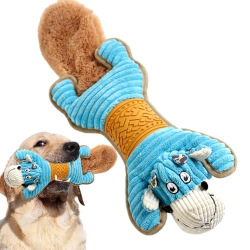 Calakono Hundespielzeug mit Tiergeräuschen, Plüsch-Kauspielzeug für Hunde mit Geräusch, Beißspielzeug für Hunde mit Quietscher, geräuscherzeugendes Haust von Calakono