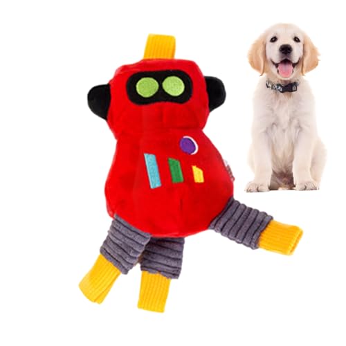 Calakono Kauspielzeug für Hunde, Haustier-Plüschspielzeug mit Klang, Pet Toys Quietschendes Plüschspielzeug mit Sound, Wiederverwendbares Roboter-Plüsch-Kauspielzeug, Hunde-Beißspielzeug für kleine, von Calakono