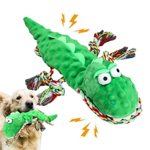 Calakono Plüsch-Kauspielzeug für Hunde, Stofftier-Hundespielzeug,Quietschendes Kauspielzeug für Welpen - Plüsch-Hundespielzeug in Tierform, quietschendes Kauspielzeug für Hunde mit Stretchseil von Calakono