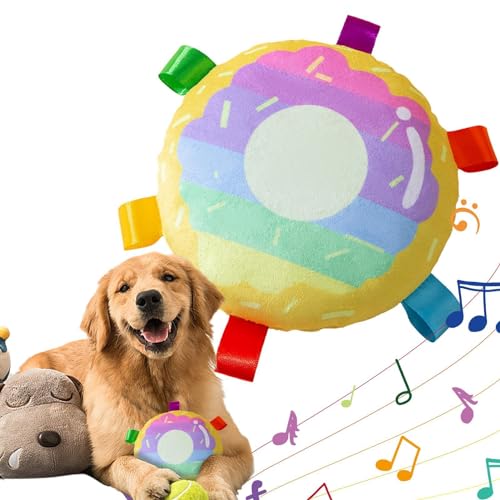 Calakono Quietschspielzeug für Hunde, Quietschspielzeug für Haustiere | Pet Toys Quietschendes Plüschspielzeug mit Sound,Biscuit-Form, quietschendes Kauspielzeug für Hunde, Plüsch-Hundespielzeug für von Calakono