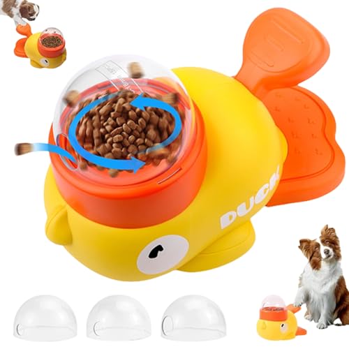 Entenform Futterspender, 2-in-1Hund Slow Feeder Spielzeug, Cat Dog Treat Food Dispenser, Hunde Intelligenzspielzeug, Automatischer Futterspender, Interaktives Spielzeug Für Hunde Und Katzen von Calenxy