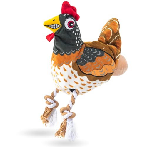 Plüsch-Huhn-Quietschendes Hundespielzeug, kleine mittelgroße Hunderassen – langlebiges interaktives Zerrseil, Eilegehenne, Plüschspielzeug für aggressive Kauer, Welpenzahnen, Übung, Training, Plüsch-Huhn-Quietschendes Hundespielzeug, kleine mittelgroße Hunderassen – langlebiges interaktives Zerrseil, Eilegehenne, Plüschspielzeug für aggressive Kauer, Welpenzahnen, Übung, Training, von Calibonbon