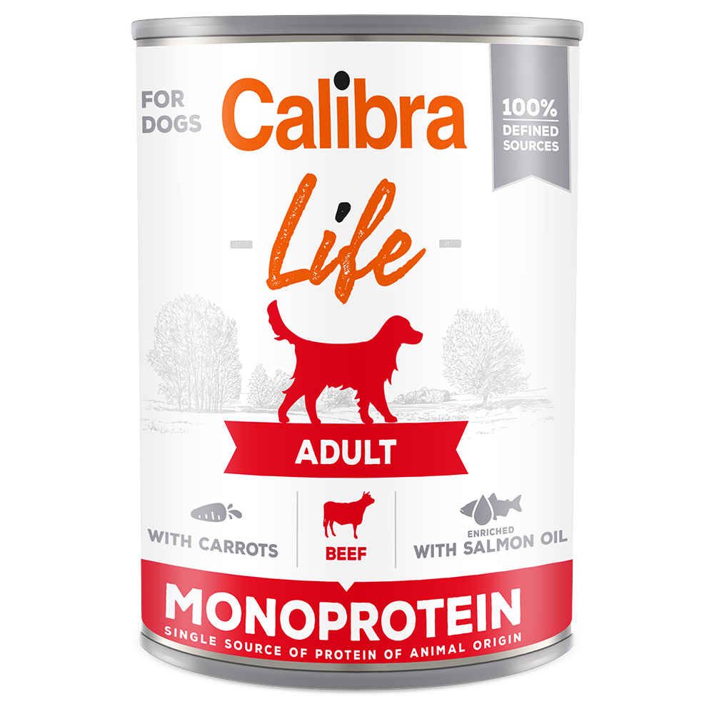 Calibra Dog Life Adult 6 x 400 g - Rind mit Karotten von Calibra