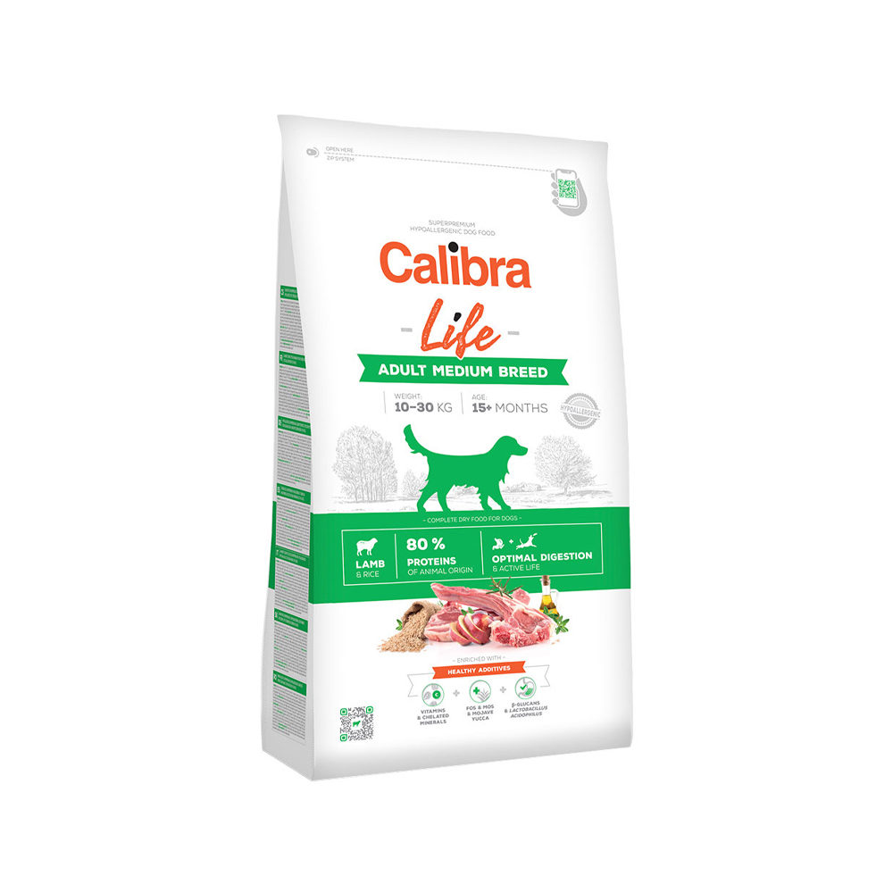 Calibra Dog Life Adult Medium Breed - Lamm - 12 kg von Calibra
