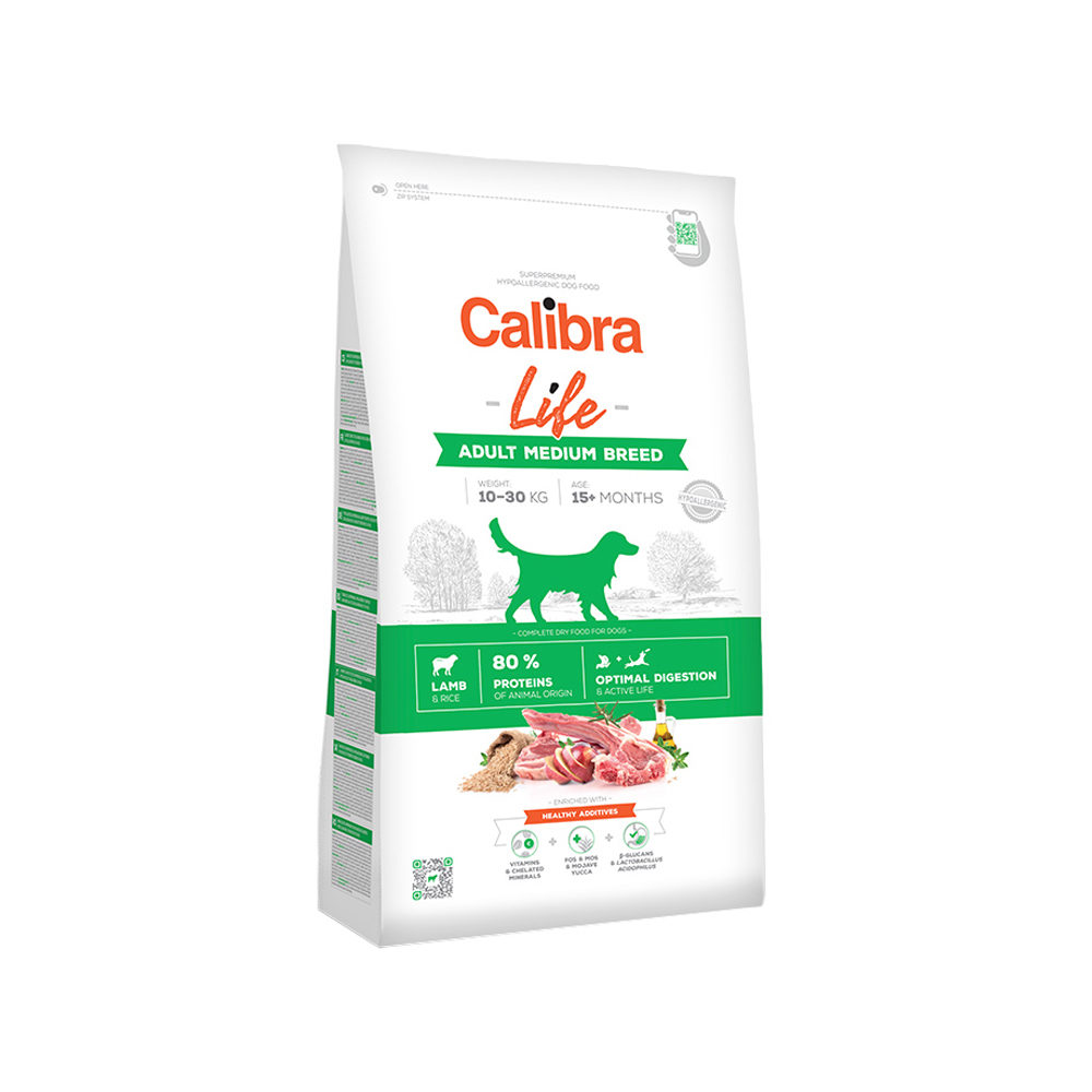 Calibra Dog Life Adult Medium Breed - Lamm - 12 kg von Calibra