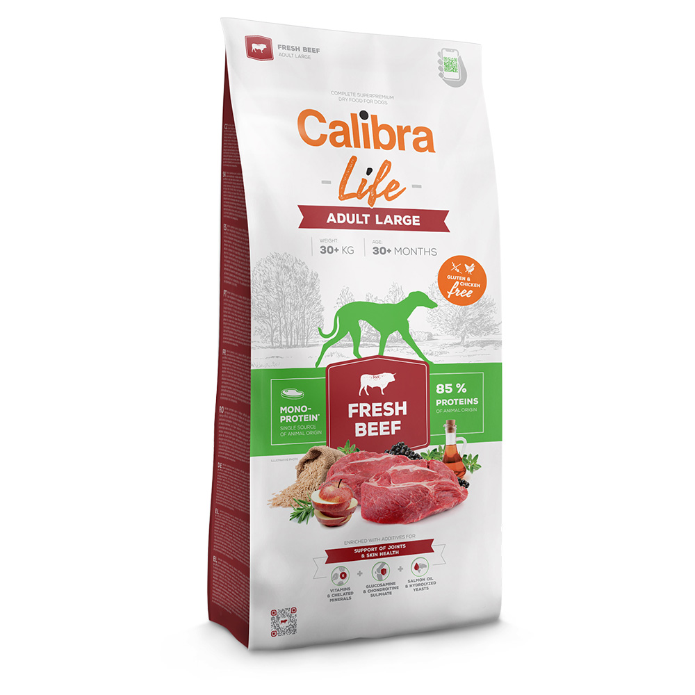 Calibra Life Adult Large Breed mit frischem Rind - Sparpaket: 2 x 12 kg von Calibra