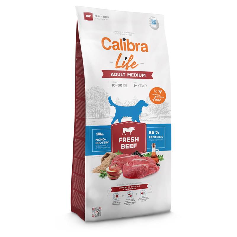Calibra Life Adult Medium Breed mit frischem Rind - Sparpaket: 2 x 12 kg von Calibra