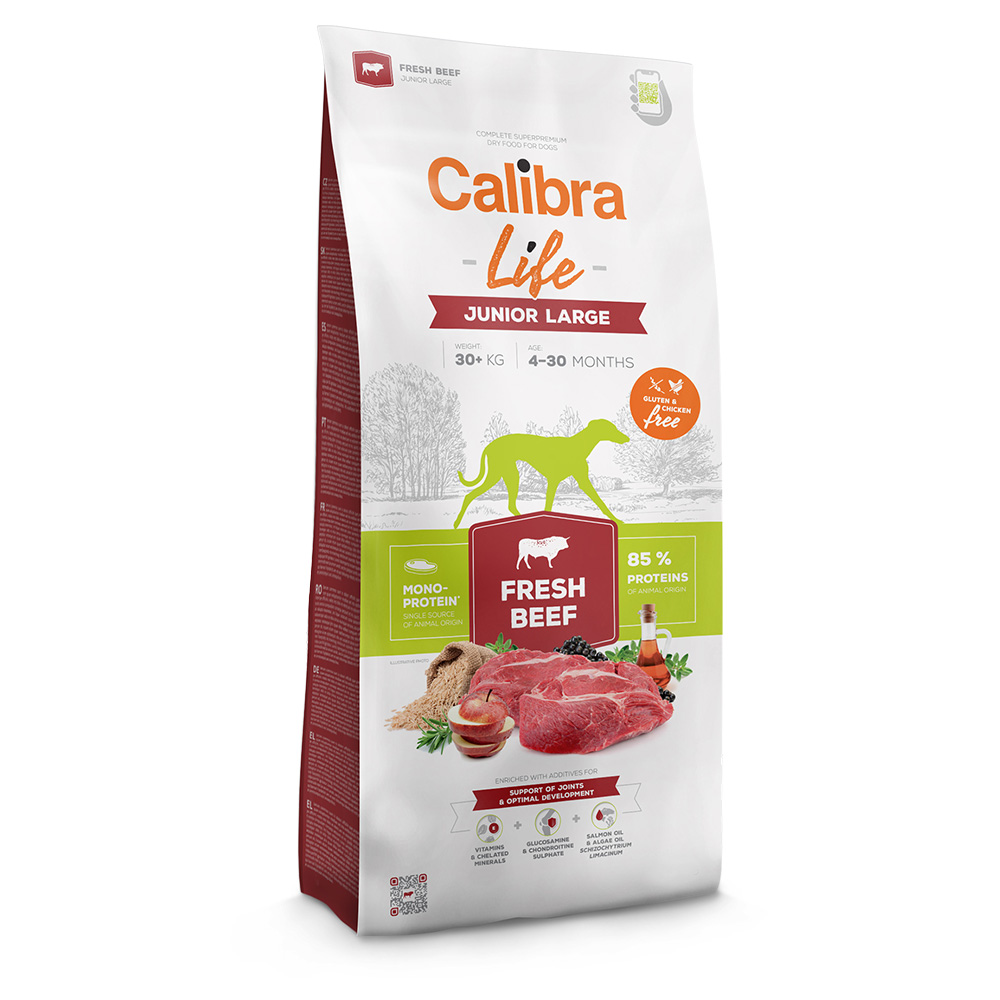 Calibra Life Junior Large Breed mit frischem Rind - Sparpaket: 2 x 12 kg von Calibra