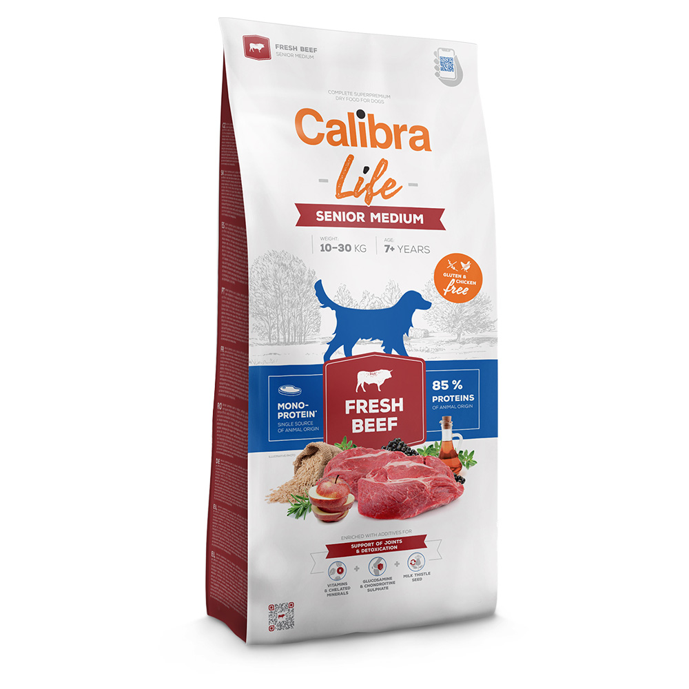 Calibra Life Senior Medium Breed mit frischem Rind - Sparpaket: 2 x 12 kg von Calibra