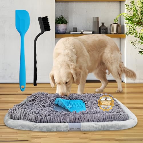 Calico Pet Schnüffelmatte für Hunde – Leckmatte mit Schnüffelmatte Größe (63,5 x 45,7 cm) – langsames Fressnahren, natürliches Stressabbau-Spielzeug – beste Bereicherung Puzzle-Pad für jeden Welpen, von Calico Pet