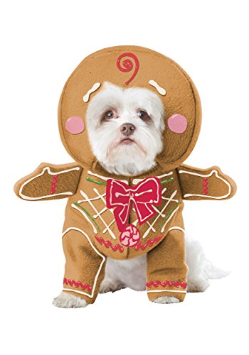 Hundekostüm, Lebkuchenwelpe, Braun, Hundekostüm Lebkuchenpuppe, Medium, Mehrfarbig von California Costumes