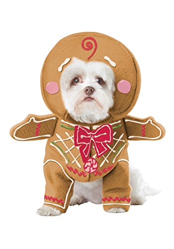 Hundekostüm, Lebkuchenwelpe, Braun, Hundekostüm Lebkuchenpuppe, X-Small, Mehrfarbig von California Costumes