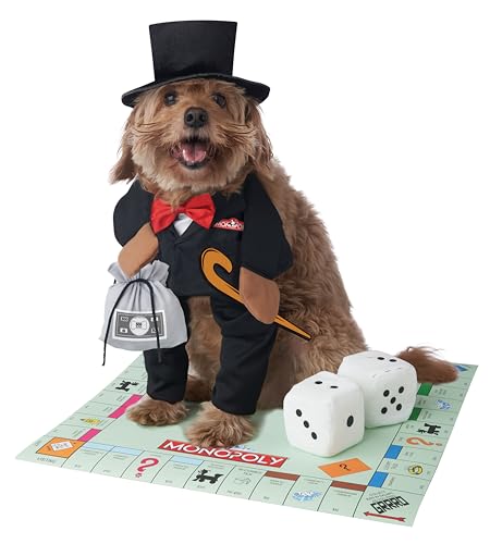 Mr. Monopoly Dog Fancy Dress Costume | Board Game Pet Fancy Dress Costumes L von California Costumes