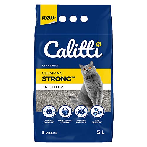Calitti Katzenstreu Klumpstreu ohne Duft | 100% natürlichem Bentonit | 3 Wochen - 5L von Calitti