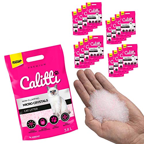 Calitti - Micro Silikat Katzenstreu | Premium Crystals Silikatstreu | Antibakteriell Katzensand | 16-er Set 16 x 3,8 L = 60 L Calitti - Micro Silikat Katzenstreu | Premium Crystals Silikatstreu | Antibakteriell Katzensand | 16-er Set 16 x 3,8 L = 60 L von Calitti