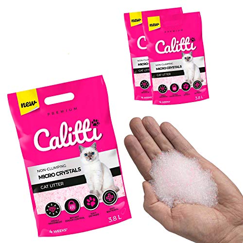 Calitti - Micro Silikat Katzenstreu | Premium Crystals Silikatstreu | Antibakteriell Katzensand | 2-er Set 2 x 3,8 L = 7,6 L Calitti - Micro Silikat Katzenstreu | Premium Crystals Silikatstreu | Antibakteriell Katzensand | 2-er Set 2 x 3,8 L = 7,6 L von Calitti