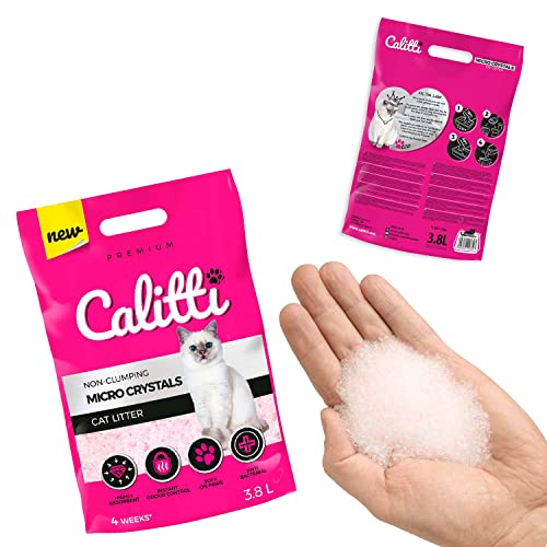 Calitti - Micro Silikat Katzenstreu | Premium Crystals Silikatstreu | Antibakteriell Katzensand | 3,8 L von Calitti