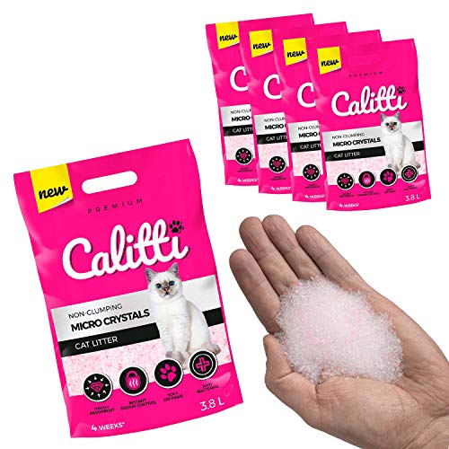 Calitti - Micro Silikat Katzenstreu | Premium Crystals Silikatstreu | Antibakteriell Katzensand | 4-er Set 4 x 3,8 L = 15 L Calitti - Micro Silikat Katzenstreu | Premium Crystals Silikatstreu | Antibakteriell Katzensand | 4-er Set 4 x 3,8 L = 15 L von Calitti