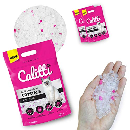 Calitti - Silikat Katzenstreu | Premium Crystals Silikatstreu | Antibakteriell Katzensand | 2-er Set 2 x 3,8 L = 7,6 L von Calitti