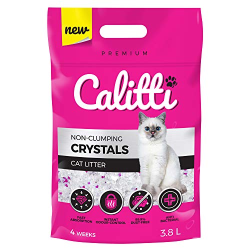Calitti - Silikat Katzenstreu | Premium Crystals Silikatstreu | Antibakteriell Katzensand | 3,8 L = 1,65 KG von Calitti