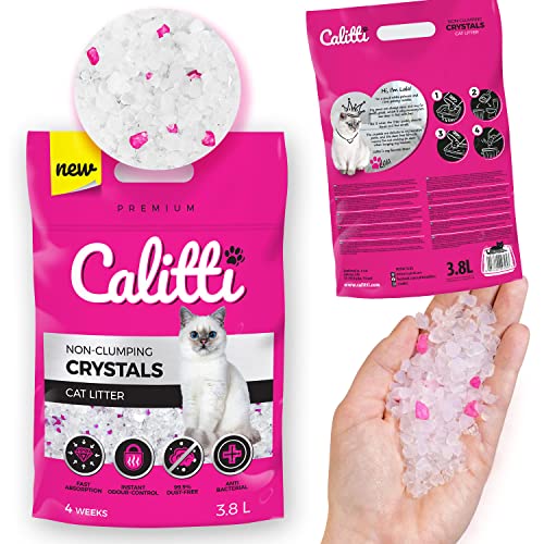 Calitti - Silikat Katzenstreu | Premium Crystals Silikatstreu | Antibakteriell Katzensand | 3,8 L von Calitti