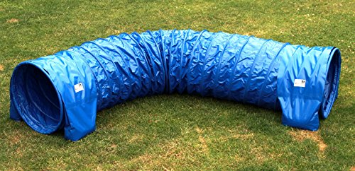 Callieway® Dog Agility Tunnel Profi Hunde Tunnel Agility Gerät (Stützsandsäcke bereits inklusive) (3m, blau) von Callieway