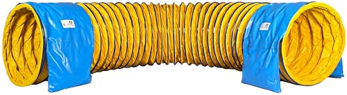 Callieway® Dog Agility Tunnel Profi Hunde Tunnel Agility Gerät (Stützsandsäcke bereits inklusive) (Gelb, 5m) von Callieway