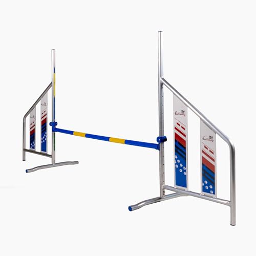 Callieway 4 x ALU Agilityhürde “AGI Jump Trophy” (8 Ausleger - inkl. Hürdenstangen) (4er Packung blau) von Callieway