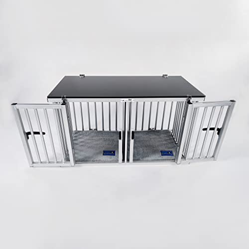 Callieway Faltbare/Klappbare ALU DOGBOX/Hundebox/Transportkäfig klappbar (Twinbox M) von Callieway