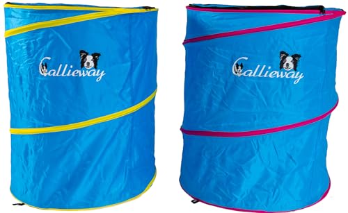 Callieway Hoopers Agility Barrel – Tonne/Fass für Hundetraining (Doppelpack, Blau) | Leicht, stabil & beschwerbar | Inkl. Transporttasche | Agility Parcours für Hunde | Blau von Callieway