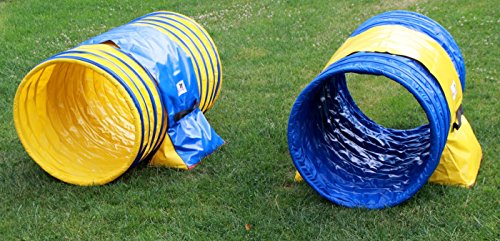 Callieway Hoopers Agility Tunnel Set “Profi”– Orig Tunnelset für JAD (2 STK.) für Hoopers & JAD Hundesport (60cmØ 100cm Länge, blau/gelb) von Callieway