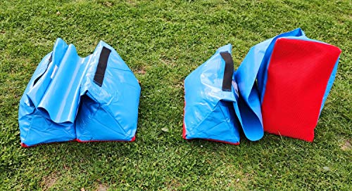 Callieway Premium Dog Agility Tunnel Sandsack - (2er Pack) blau mit Gumminoppen Stoppermatte für Agility Tunnel mit 60cmØ (ohne Tunnel) (blau) von Callieway
